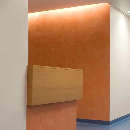 Maler Bielefeld, Innenraum: Flurbereich in der gynäkologischen Klinik im Klinikum Bielefeld-Mitte, Stenner und Keitel